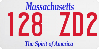 MA license plate 128ZD2