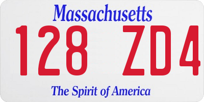 MA license plate 128ZD4