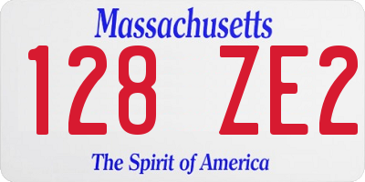 MA license plate 128ZE2