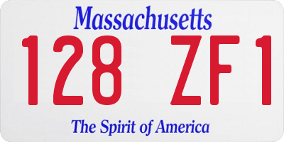 MA license plate 128ZF1