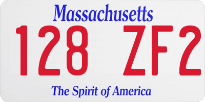 MA license plate 128ZF2