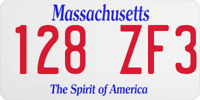 MA license plate 128ZF3
