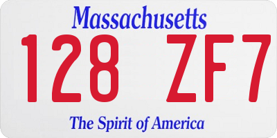 MA license plate 128ZF7