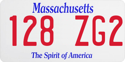 MA license plate 128ZG2
