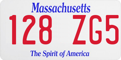 MA license plate 128ZG5
