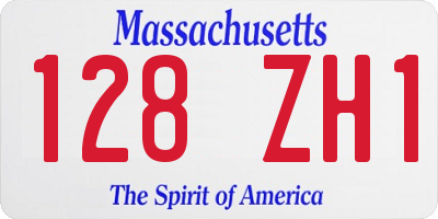 MA license plate 128ZH1