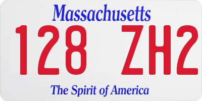 MA license plate 128ZH2