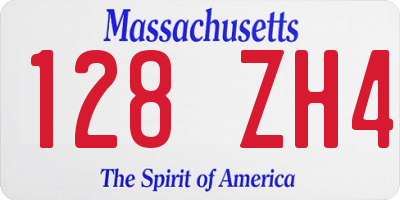 MA license plate 128ZH4