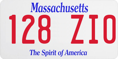 MA license plate 128ZI0