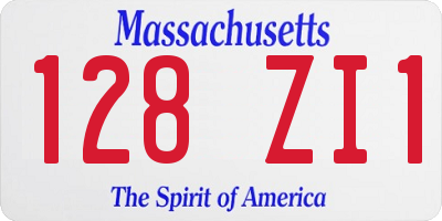 MA license plate 128ZI1