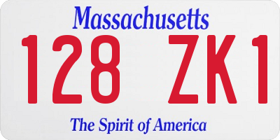 MA license plate 128ZK1