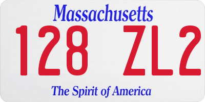MA license plate 128ZL2