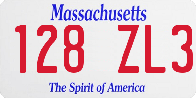 MA license plate 128ZL3