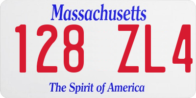 MA license plate 128ZL4
