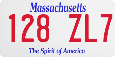MA license plate 128ZL7