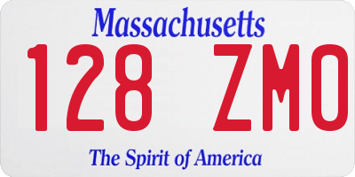MA license plate 128ZM0