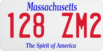 MA license plate 128ZM2