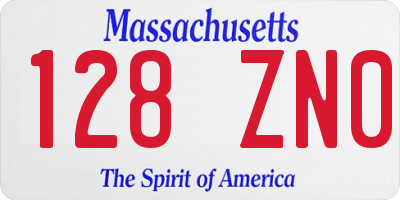 MA license plate 128ZN0