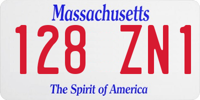 MA license plate 128ZN1