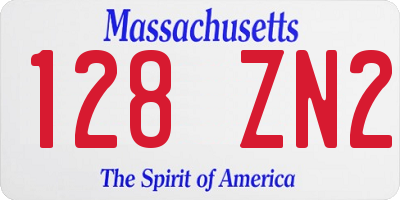 MA license plate 128ZN2