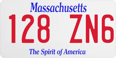 MA license plate 128ZN6