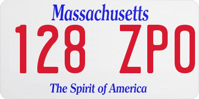 MA license plate 128ZP0
