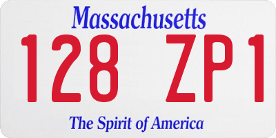 MA license plate 128ZP1