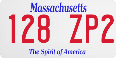 MA license plate 128ZP2