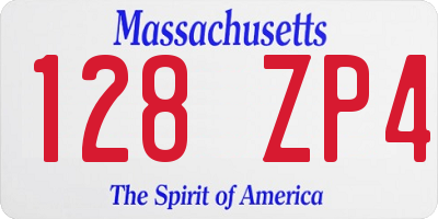 MA license plate 128ZP4