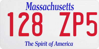 MA license plate 128ZP5