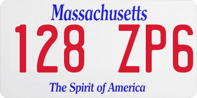 MA license plate 128ZP6
