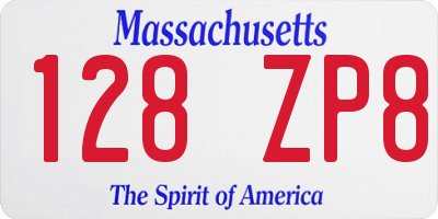 MA license plate 128ZP8