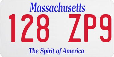 MA license plate 128ZP9
