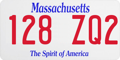 MA license plate 128ZQ2