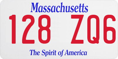 MA license plate 128ZQ6