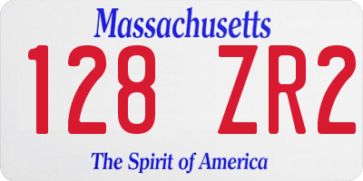 MA license plate 128ZR2