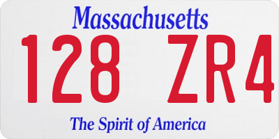 MA license plate 128ZR4