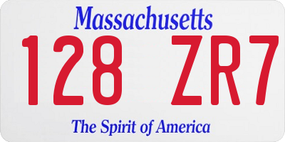 MA license plate 128ZR7
