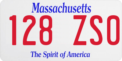 MA license plate 128ZS0