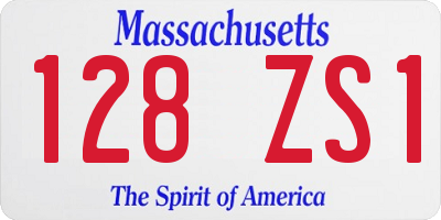 MA license plate 128ZS1
