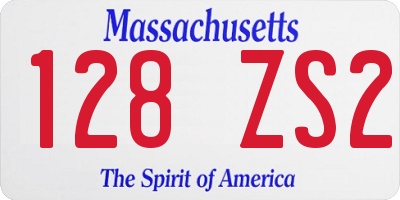 MA license plate 128ZS2