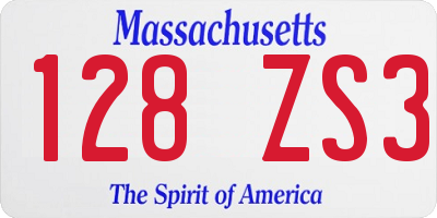 MA license plate 128ZS3