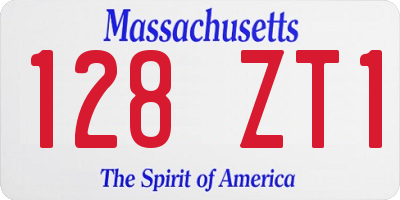 MA license plate 128ZT1