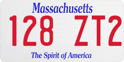 MA license plate 128ZT2