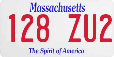 MA license plate 128ZU2