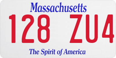 MA license plate 128ZU4