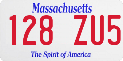 MA license plate 128ZU5