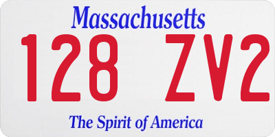 MA license plate 128ZV2