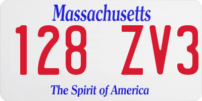 MA license plate 128ZV3