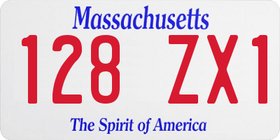 MA license plate 128ZX1